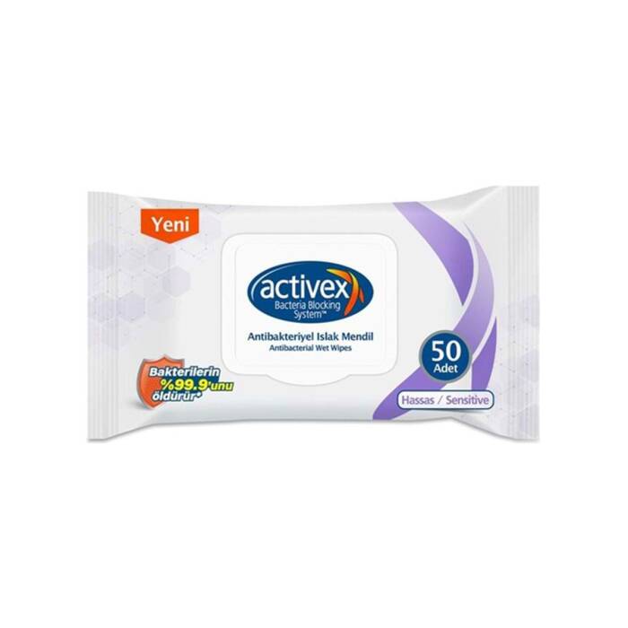 Activex Antibakteriyel Islak Mendil Hassas 50 Yaprak - 1