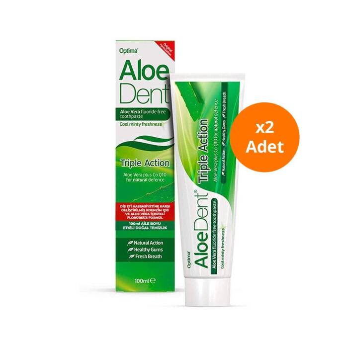 AloeDent Triple Action Aloe Vera Diş Macunu 100 ml x2 Adet - 1