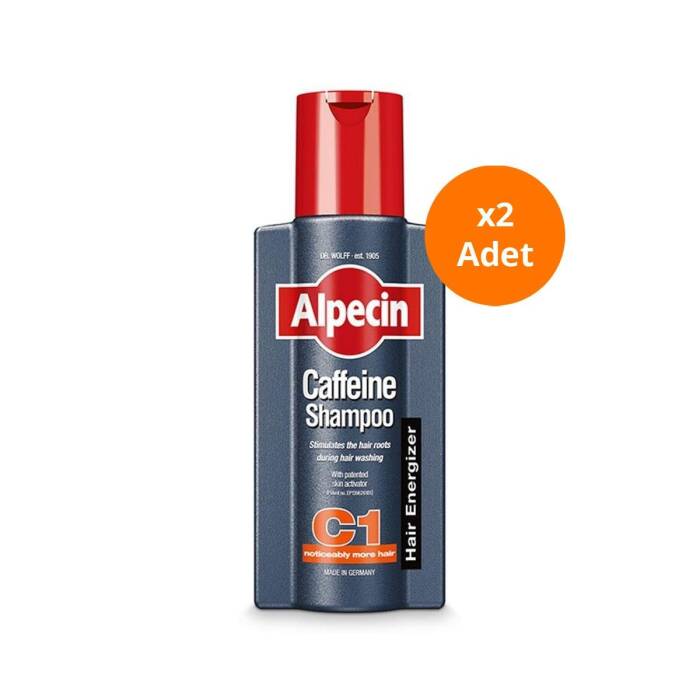 Alpecin Caffeine Shampoo C1 - Kafein İçeren Dökülme Karşıtı Şampuan 250 ml x 2 Adet - 1