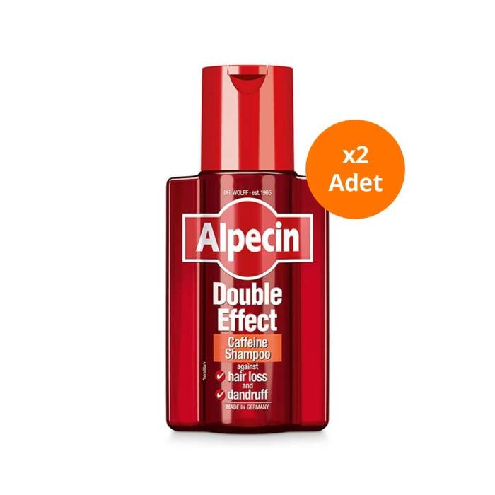 Alpecin Double Effect Caffeine Shampoo - Kafein İçeren Dökülme ve Kepek Karşıtı Şampuan 200 ml x 2 Adet - 1