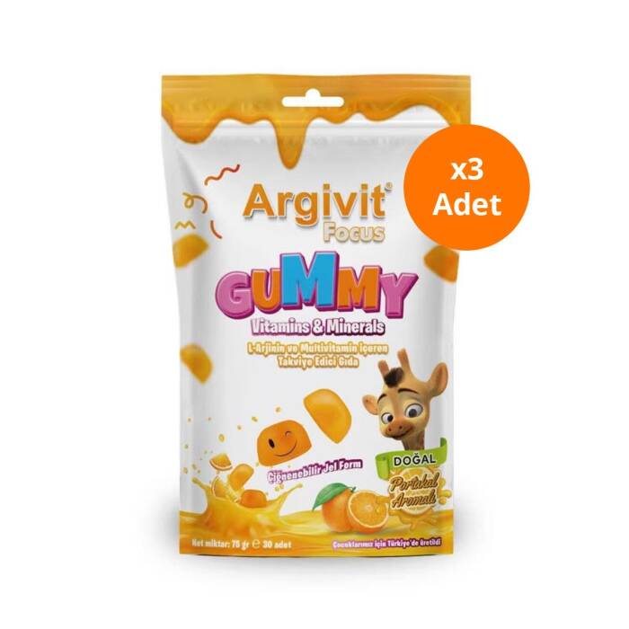 Argivit Focus Gummy Takviye Edici Gıda 30 Adet Çiğnenebilir Form x3 Adet - 1