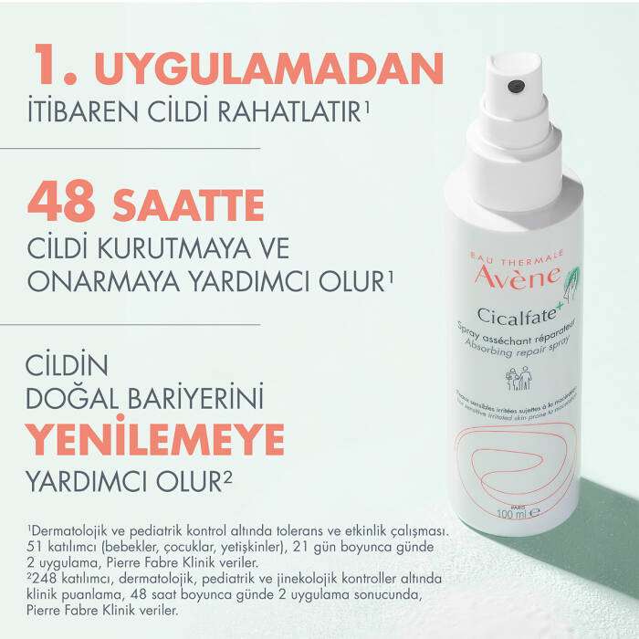 Avene Cicalfate+ Kurutucu ve Yatıştırıcı Etkiye Sahip Onarıcı Bakım Spreyi 100 ml - 3