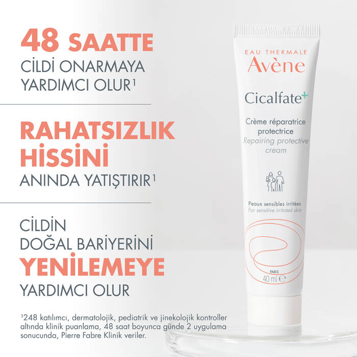 Avene Cicalfate+ Yıpranmış Hassas Ciltlerin Yatışmasına ve Onarılmasına Yardımcı Bakım Kremi 40 ml - 3