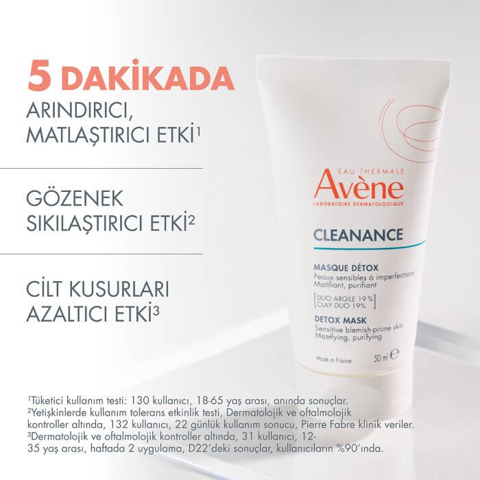 Avene Cleanance Hassas ve Lekeye Eğilimli Ciltler için Matlaştırıcı ve Arındırıcı Kil İçerikli Maske 50 ml - 6