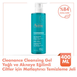 Avene Cleanance Yağlı ve Akneye Eğilimli Ciltler için Matlaştırıcı Temizleme Jeli 400 ml - 1