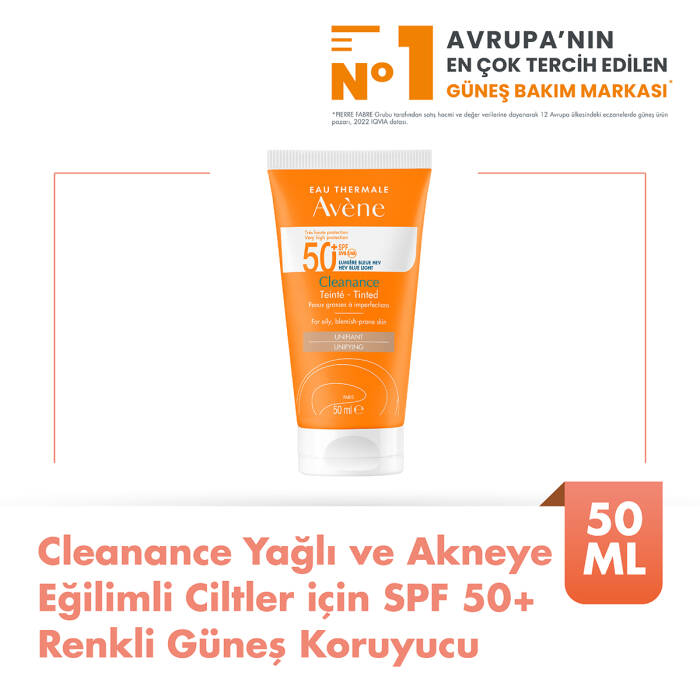 Avene Cleanance Yağlı ve Akneye Eğilimli Ciltler için SPF 50+ Renkli Güneş Koruyucu 50 ml - 1