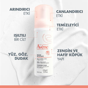 Avene Cleansing Foam Normal ve Karma Hassas Ciltler için Temizleme Köpüğü 150 ml - 3