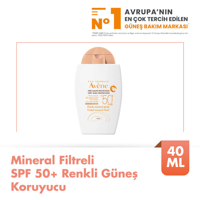 Avene Fluide Mineral Filtreli SPF 50+ Renkli Güneş Koruyucu 40 ml - 1