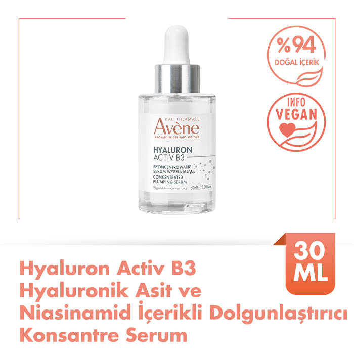 Avene Hyaluron ACTIV B3 Hyaluronik Asit ve Niasinamid İçerikli Dolgunlaştırıcı Konsantre Serum 30 ml - 1