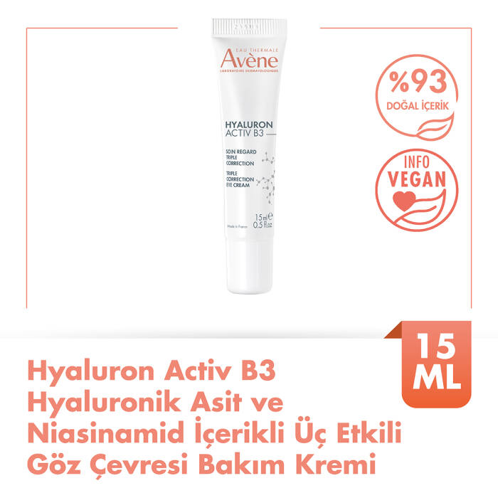 Avene Hyaluron ACTIV B3 Hyaluronik Asit ve Niasinamid İçerikli Üç Etkili Göz Çevresi Bakım Kremi 15 ml - 1