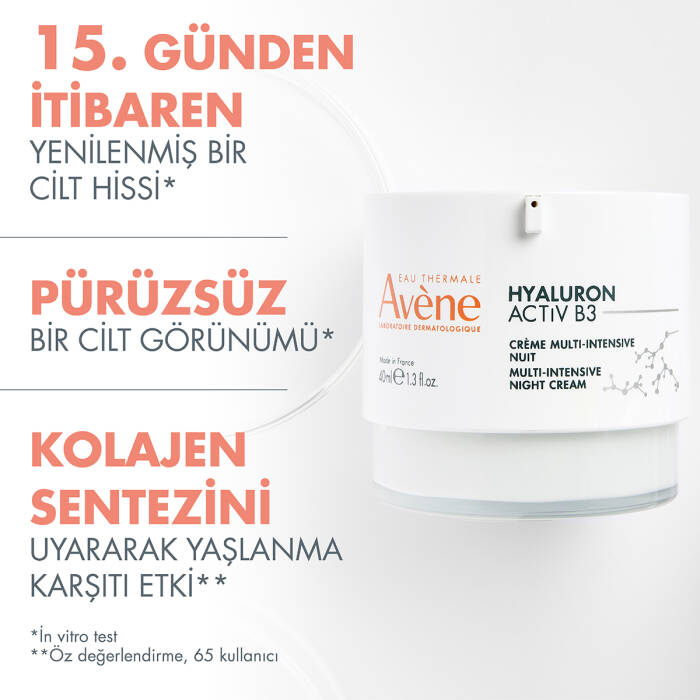 Avene Hyaluron ACTIV B3 Hyaluronik Asit ve Niasinamid İçerikli Yoğun Gece Kremi 40 ml - 5