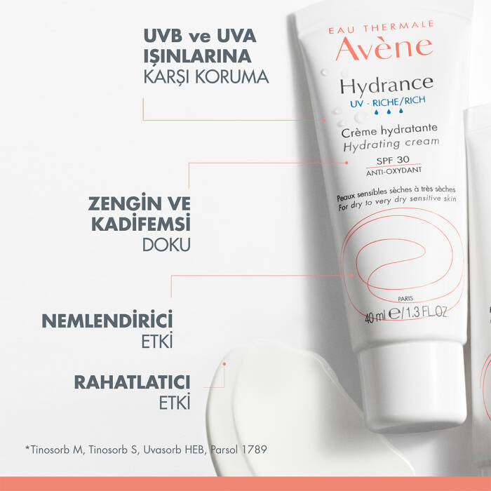 Avene Hydrance Rich SPF30 Kuru ve Hassas Ciltler için Güneş Korumalı Nemlendirici Krem 40 ml - 3