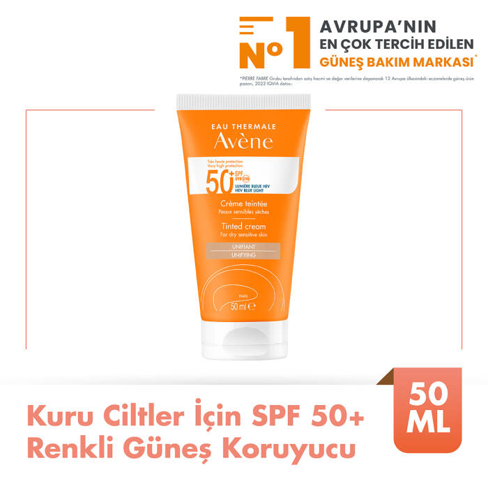 Avene Kuru Ciltler için SPF 50+ Renkli Güneş Koruyucu 50 ml - 1