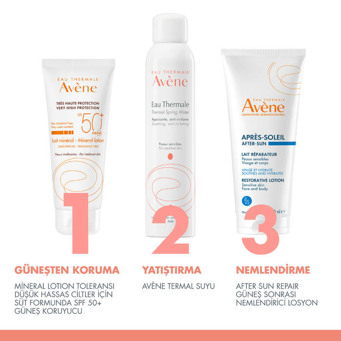 Avene Mineral Lotion Toleransı Düşük Hassas Ciltler için Süt Formunda SPF 50+ Güneş Koruyucu 100 ml - 6