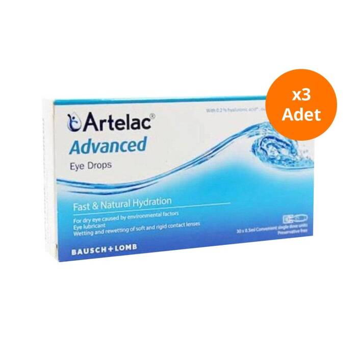 Bausch & Lomb Artelac Advanced Göz Damlası 30 x 0,5 ml x3 - 1