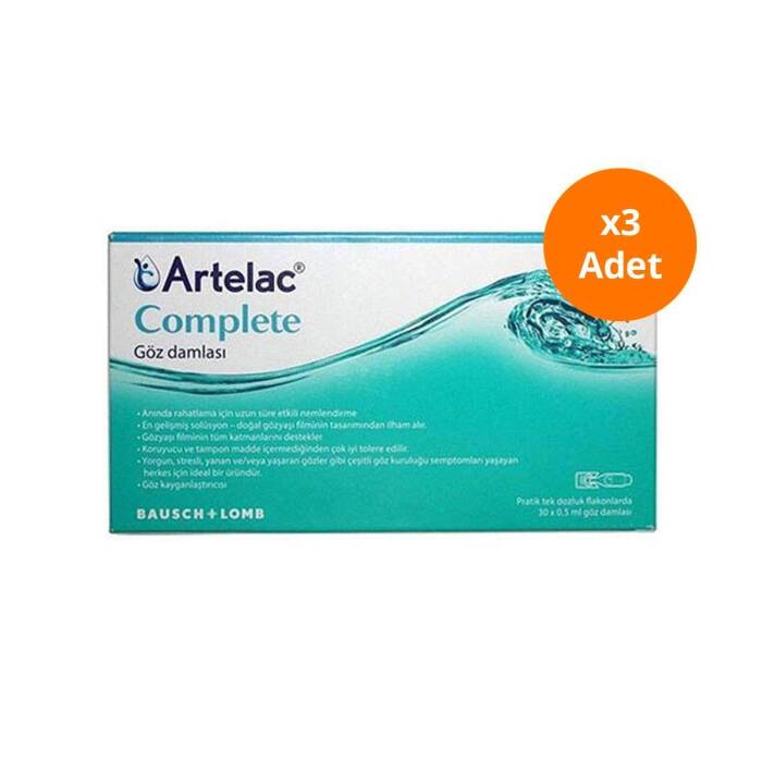 Bausch & Lomb Artelac Complete Göz Damlası 30 Flakon x 0,5 ml x 3Adet - 1