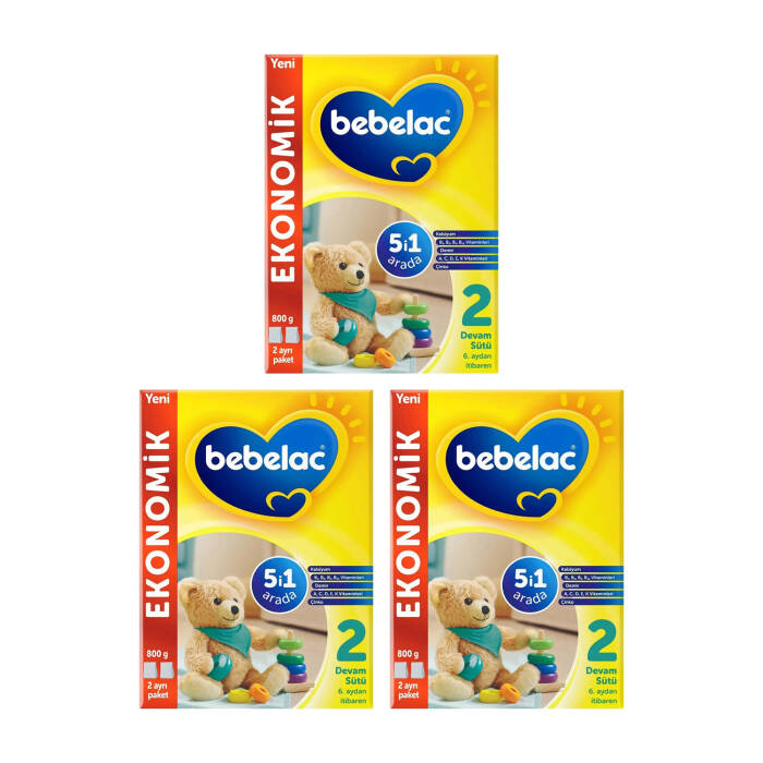 Bebelac 2 Numara Devam Sütü 6+ Ay 800 gr x 3 Adet - 1
