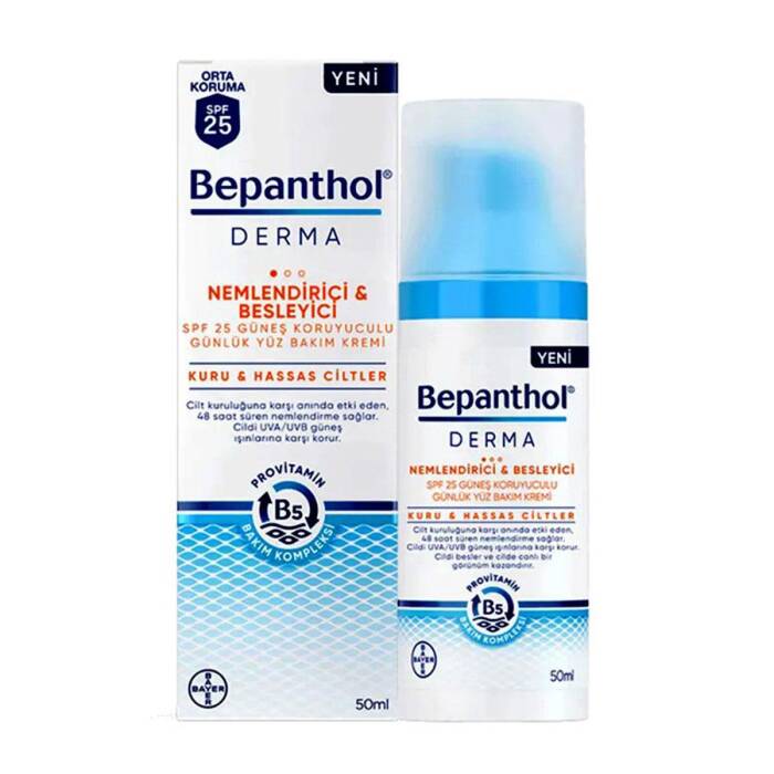 Bepanthol Derma Nemlendirici ve Besleyici SPF25 Yüz Bakım Kremi 50 ml - 1