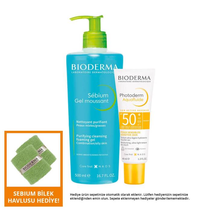 Bioderma Photoderm Aquafluide SPF50+ 40 ml + Bioderma Sebium Foaming Gel 500 ml - 1