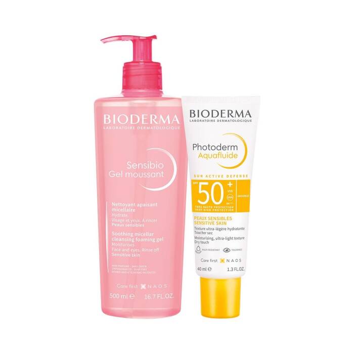 Bioderma Photoderm Aquafluide SPF50+ 40 ml + Bioderma Sensibio Foaming Gel 500 ml - 1