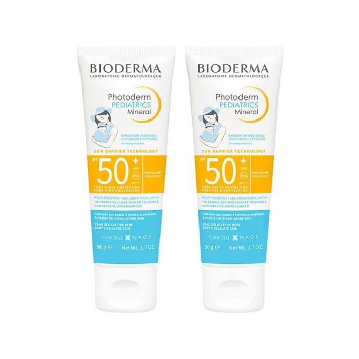 Bioderma Photoderm Pediatrics Mineral Bebekler İçin Güneş Koruyucu Spf50+ 50 gr x 2 Adet - 1