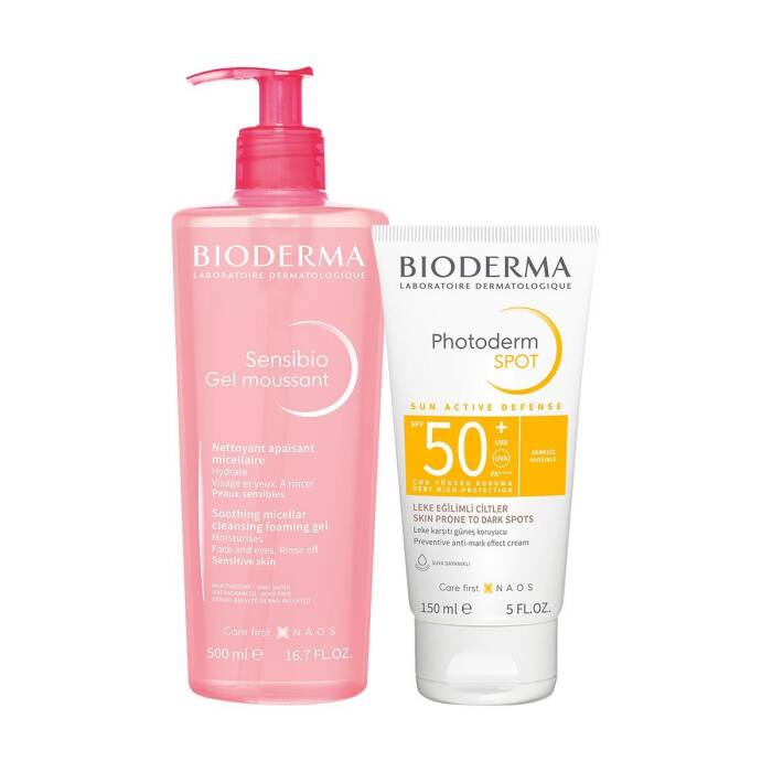 Bioderma Photoderm Spot SPF50+ 150 ml + Bioderma Sensibio Foaming Gel 500 ml - 1