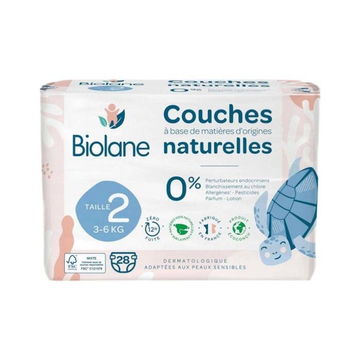 Biolane Natural Bebek Bezi 2 Beden 3-6 kg 28 Adet - 1