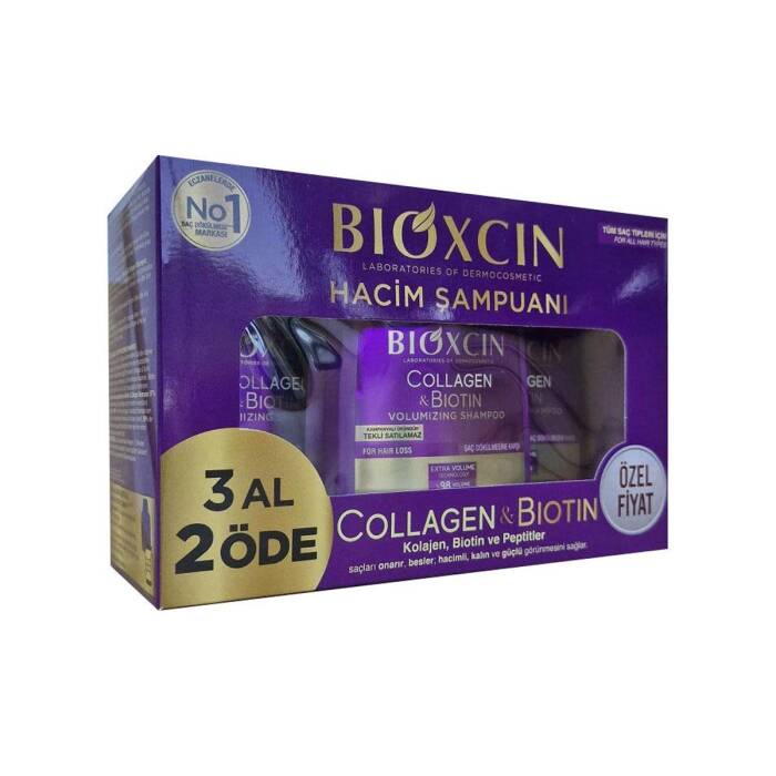 Bioxcin Collagen & Biotin Ekstra Hacim ve Dolgunlaştırıcı Şampuan 300 ml - 3 Al 2 Öde - 1