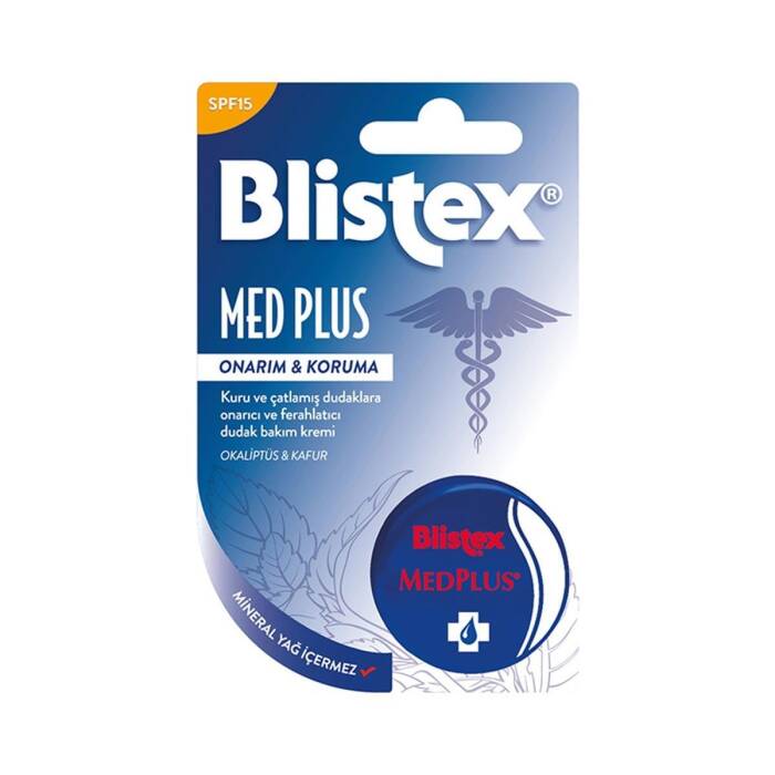 Blistex MedPlus SPF15 Kuru ve Çatlamış Dudaklara Kavanoz Dudak Bakım Kremi 7 ml - 1