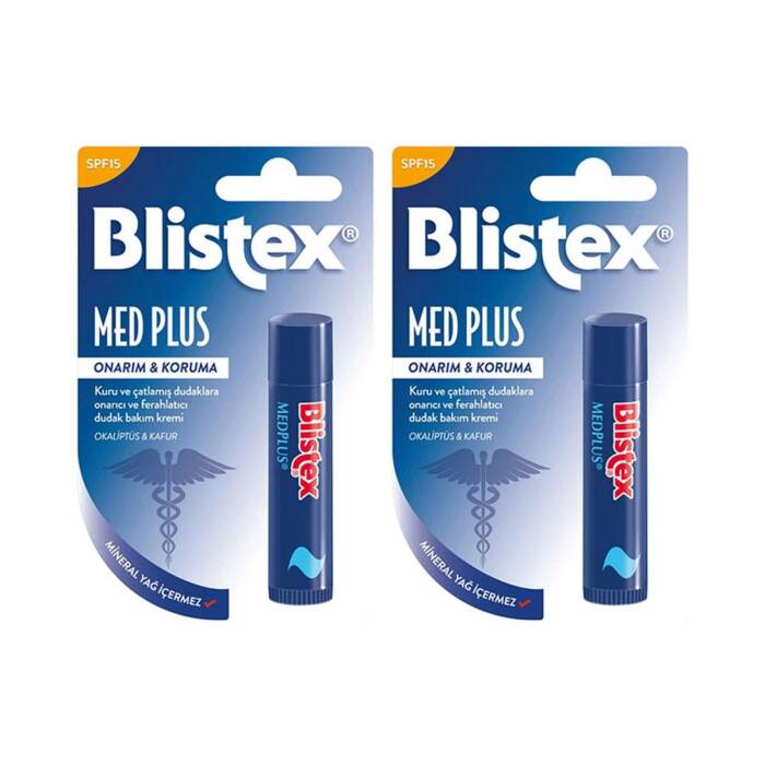 Blistex MedPlus SPF15 Kuru ve Çatlamış Dudaklara Stick Dudak Bakım Kremi 4.25 ml x2 - 1