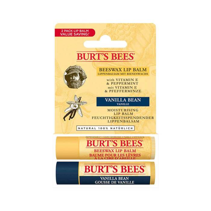 Burt's Bees 2'li Lip Balm Set - Beeswax (Nane Aromalı) + Vanilya Aromalı - 1