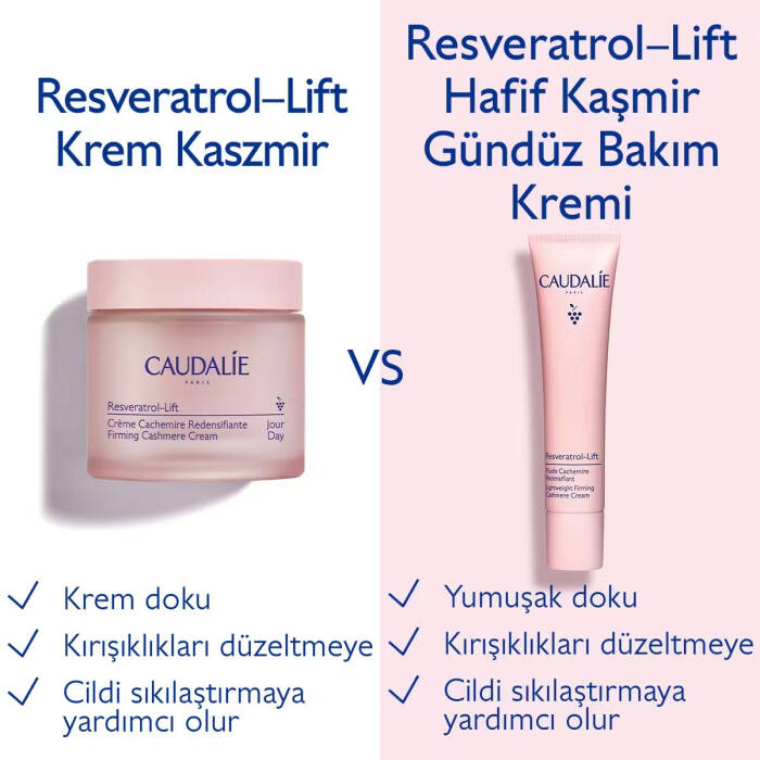 Caudalie Resveratrol-Lift Sıkılaştırıcı Etkili Hafif Dokulu Kaşmir Gündüz Bakım Kremi 40 ml - 4