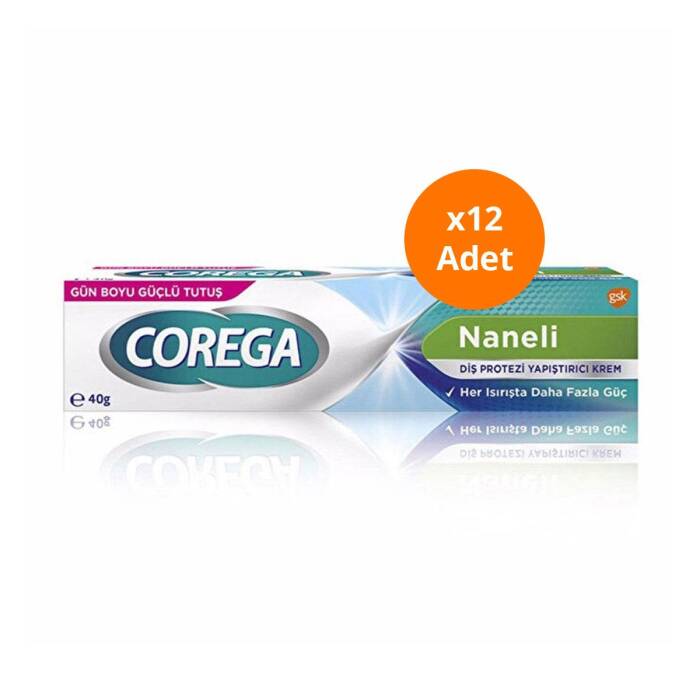 Corega Süper Protez Yapıştırıcı Naneli Krem 40 gr x12 Adet - 1