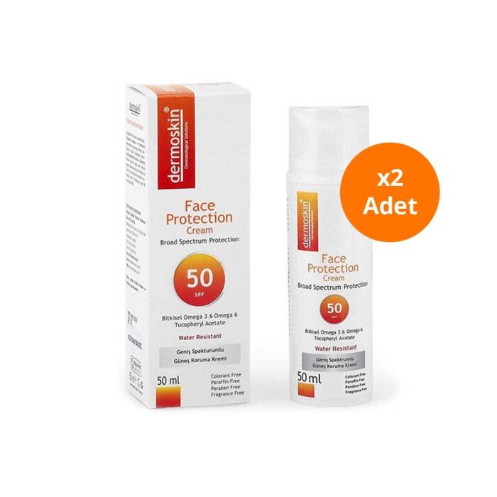 Dermoskin Face Protection Güneş Koruyucu Krem SPF50 50 ml x 2 Adet - 1