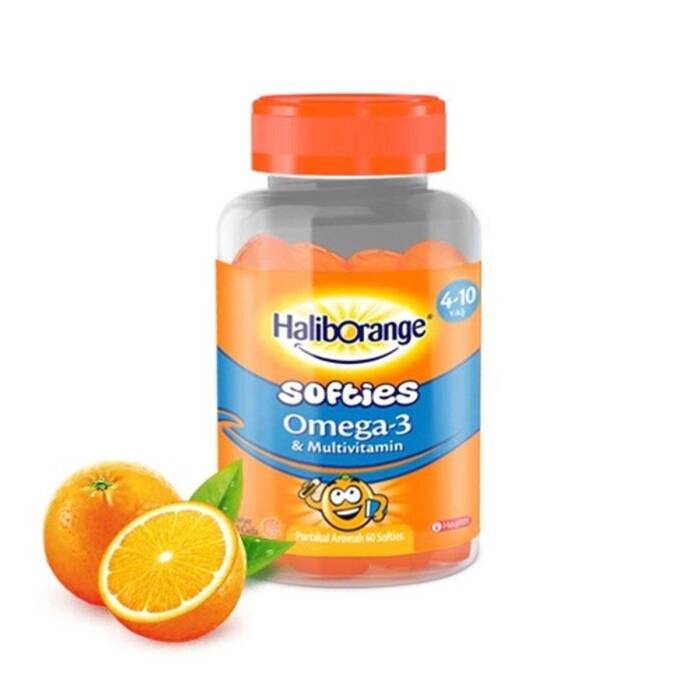 Haliborange Softies Omega 3 & Multivitamin Portakal Aromalı 60 Adet Çiğneme Tableti - 1