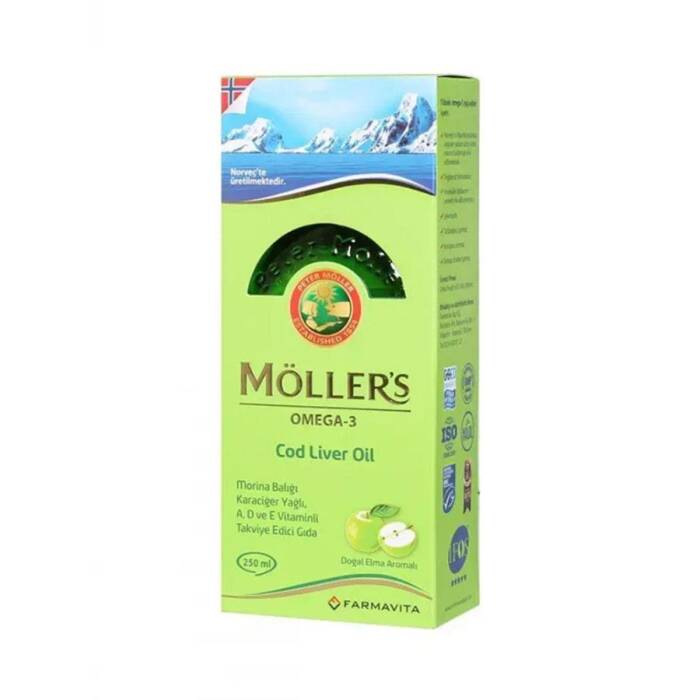 Möller's Omega-3 Doğal Elma Aromalı Balık Yağı Şurubu 250 ml - 1