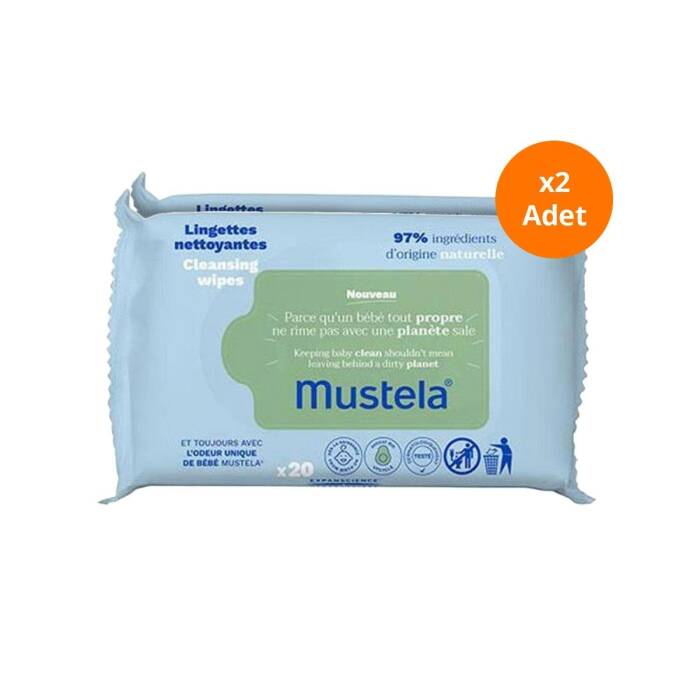 Mustela Eko Islak Mendil 20 Yaprak x2 Adet - 1