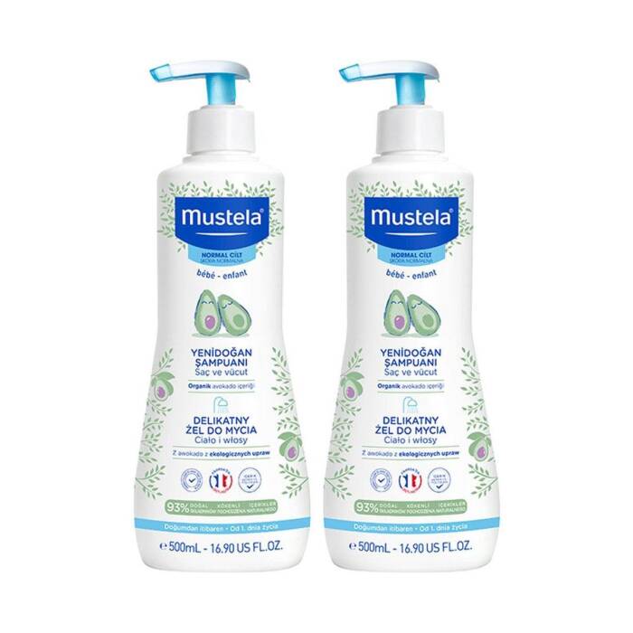 Mustela Gentle Cleansing Gel Yenidoğan Şampuanı 500 ml x2 Adet - 1