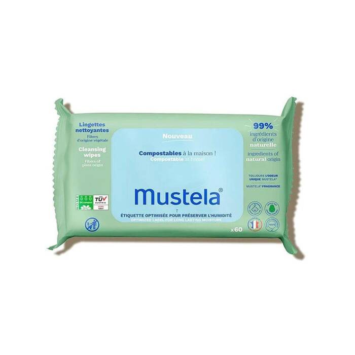 Mustela Kompost Edilebilir Islak Mendil 60 Adet - 1