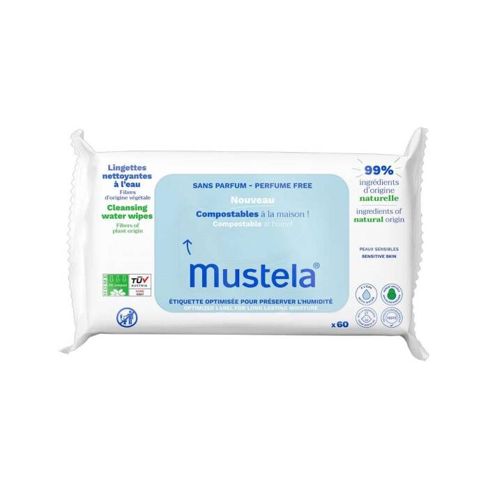 Mustela Kompost Edilebilir Islak Mendil Parfümsüz 60 Adet - 1