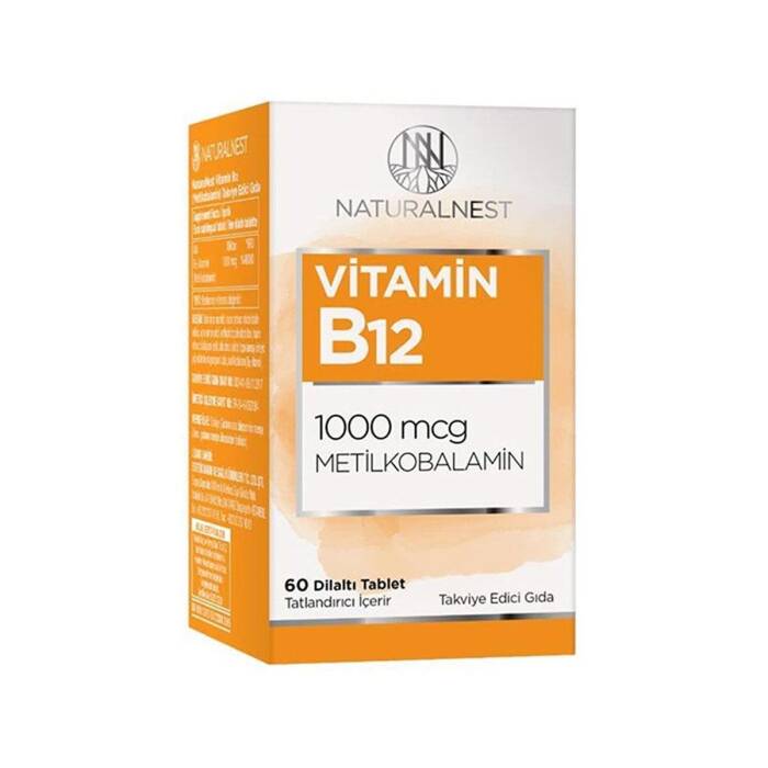 Naturalnest Vitamin B12 Metilkobalamin 1000 mcg 60 Dilaltı Tablet - 1