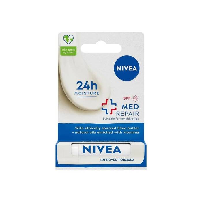 Nivea Med Repair SPF 15 Dudak Bakım Kremi 4.8 gr - 1