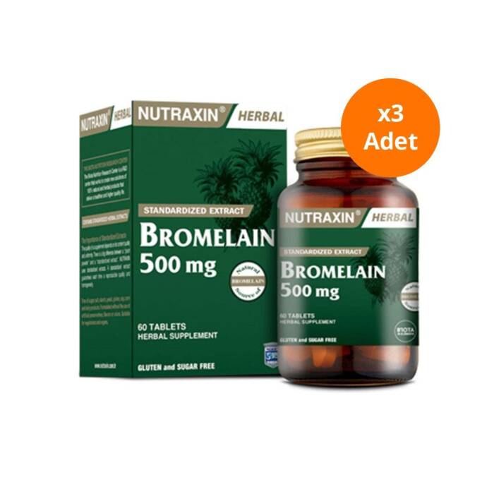 Nutraxin Bromelain 60 Kapsül x3 Adet - 1