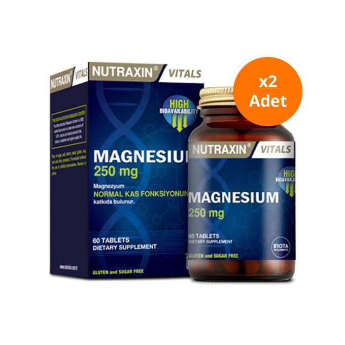 Nutraxin Magnesium 250 mg 60 Tablet x2 Adet - 1