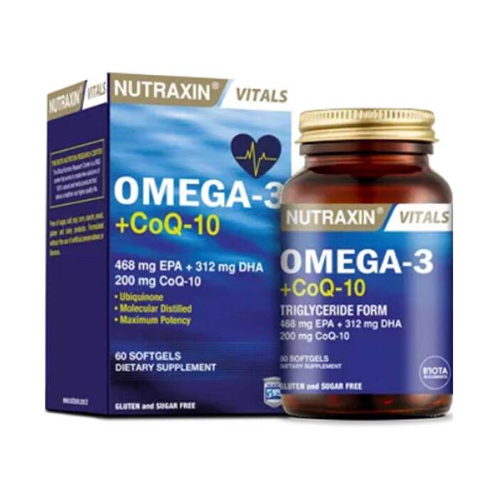 Nutraxin Vitals Omega-3 + Co-Q10 60 Softgel - 1