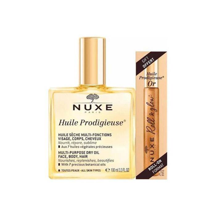 Nuxe Huile Prodigieuse 100 ml + Nuxe Huile Prodigieuse Or Roll On 8 ml - 1