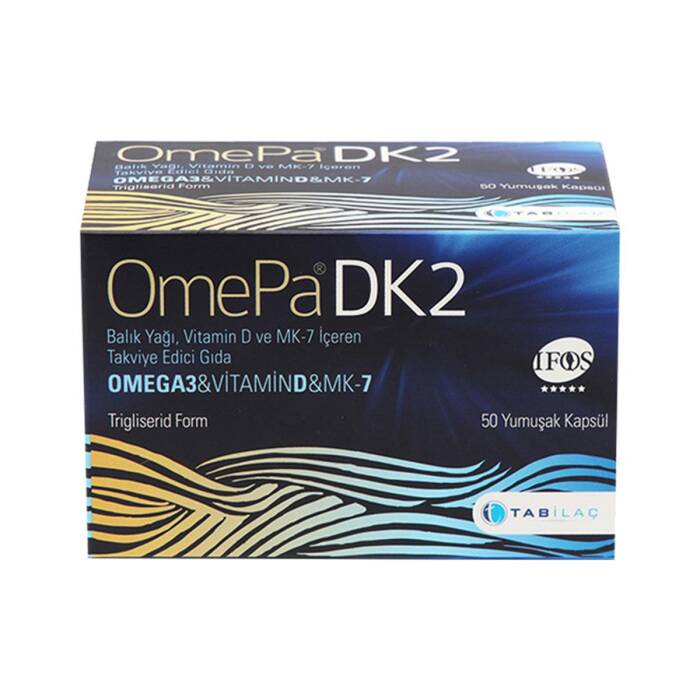 OmePa DK2 Omega 3 & Vitamin D & MK-7 50 Yumuşak Kapsül - 1