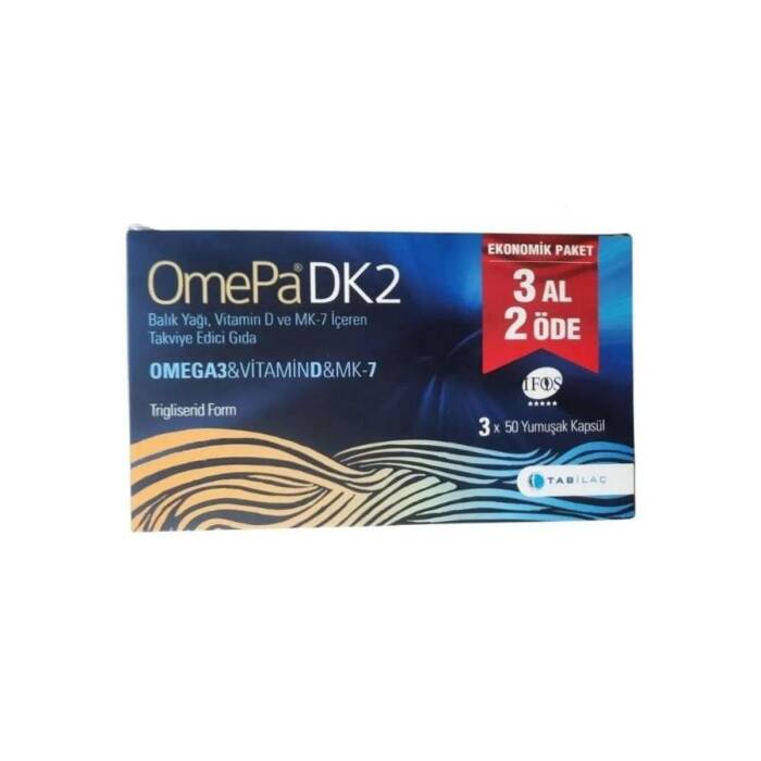 OmePa DK2 Omega 3 & Vitamin D & MK-7 50 Yumuşak Kapsül - 3 Al 2 Öde - 1