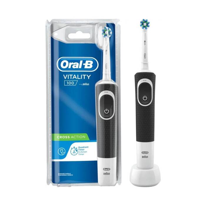 Oral-B Vitality 100 Cross Action Siyah Şarj Edilebilir Diş Fırçası - 1