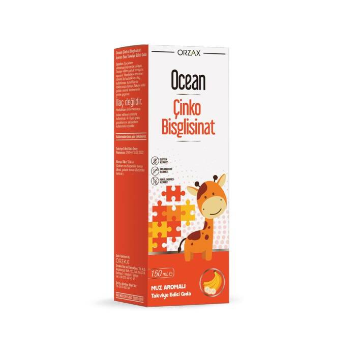 Orzax Ocean Çinko Bisglisinat Şurup Muz Aromalı 150 ml - 1